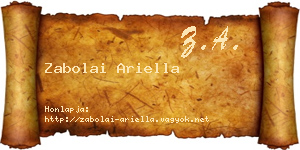 Zabolai Ariella névjegykártya
